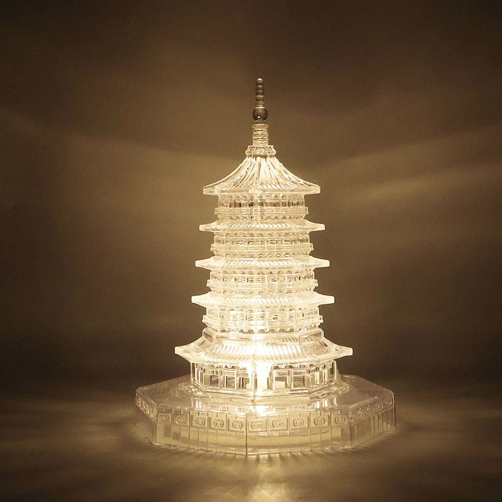 Premium LED Crystal Pagoda Decorative Light: Elegant Ambient Home Decor Lamp