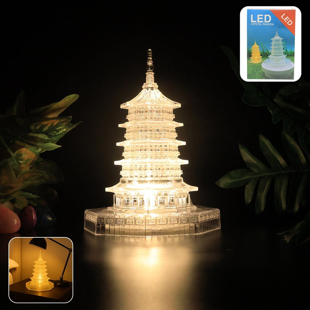 Premium LED Crystal Pagoda Decorative Light: Elegant Ambient Home Decor Lamp