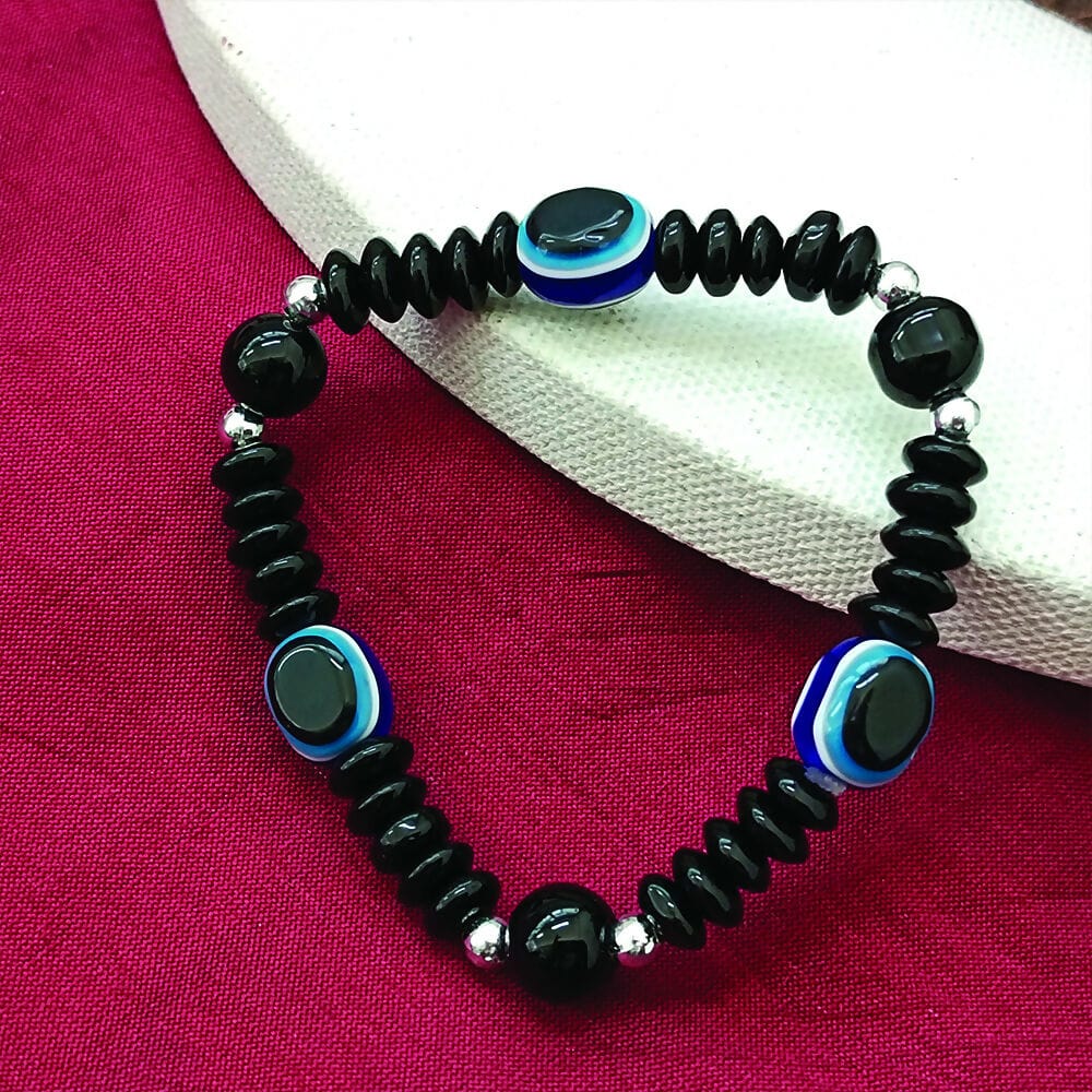 Stylish Evil Eye Black Beads Bracelet for Protection & Fashionable Everyday Wear
