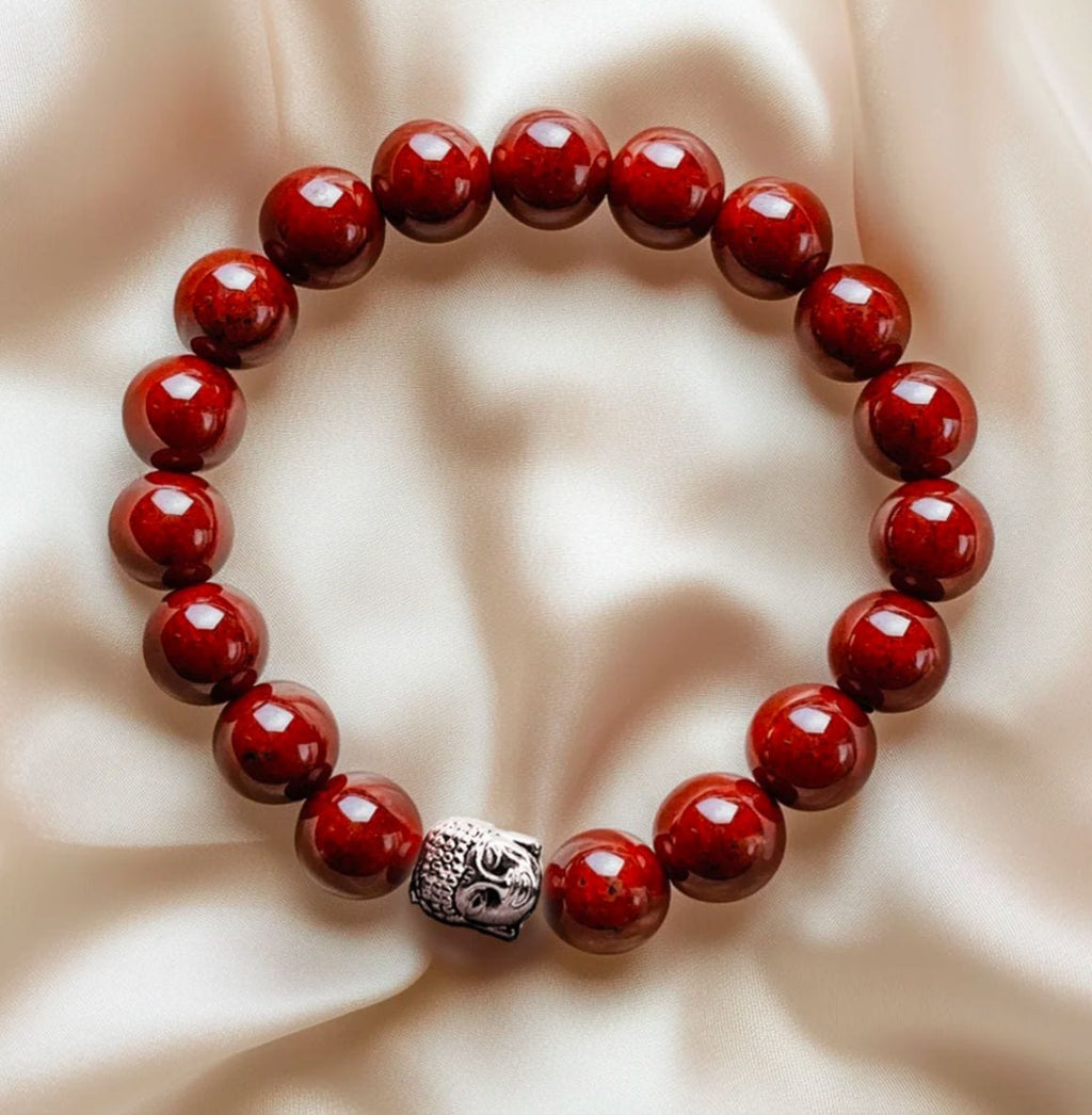 Energizing Red Jasper Beaded Bracelet for Grounding, Stamina, and Courage