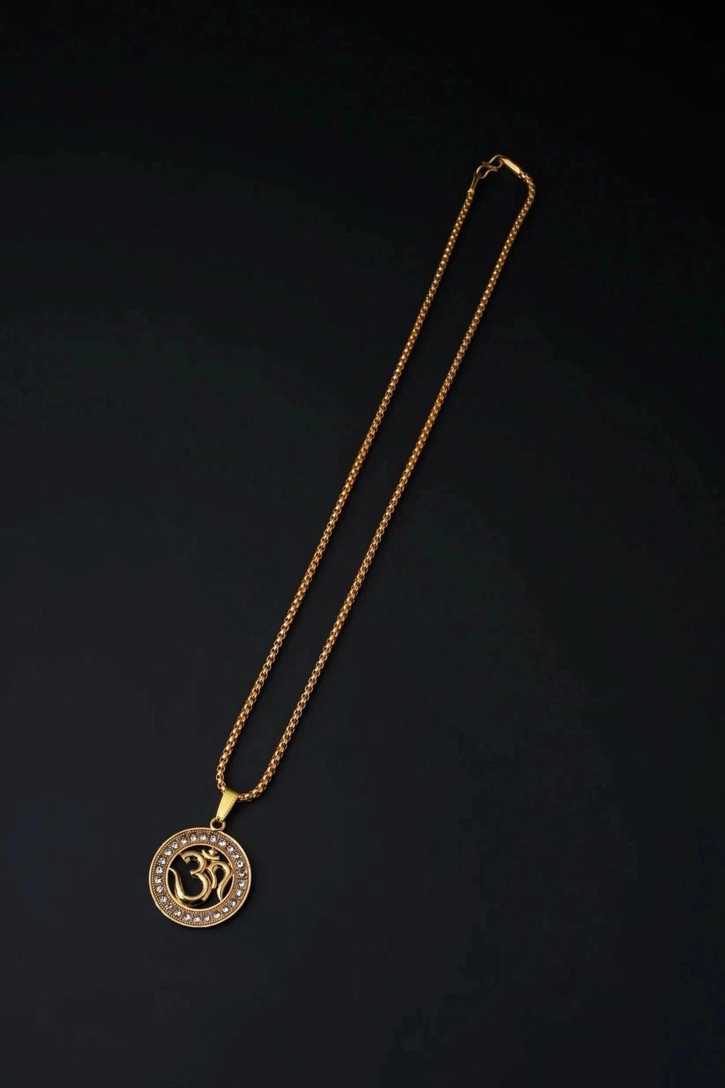 Om Diamond Pendant Gold Plated