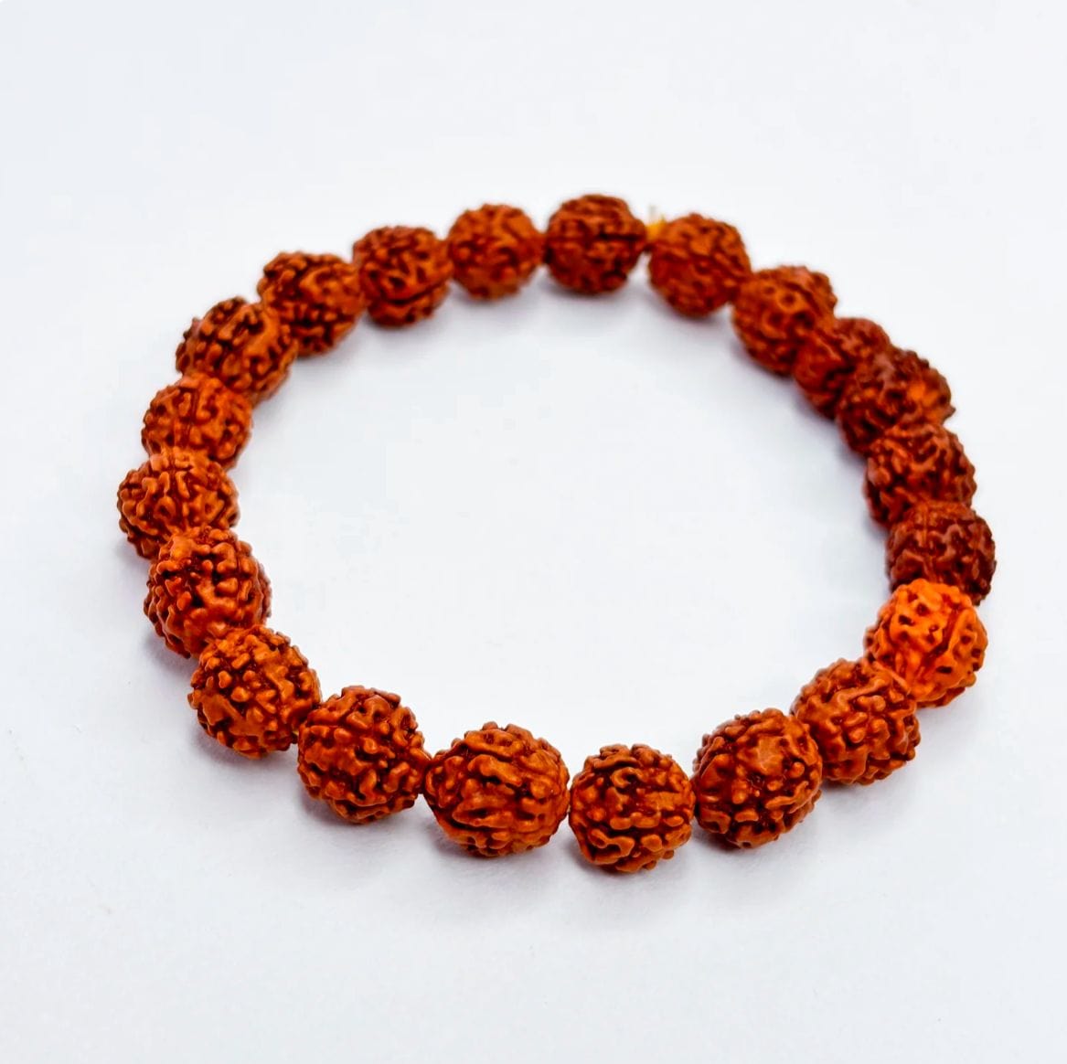Premium Natural Rudraksha Bead Bracelet Elastic Adjustable for Men & Women
