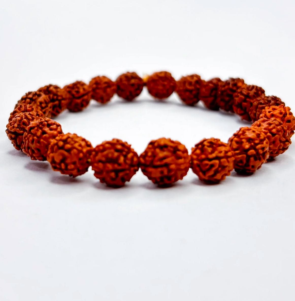 Premium Natural Rudraksha Bead Bracelet Elastic Adjustable for Men & Women