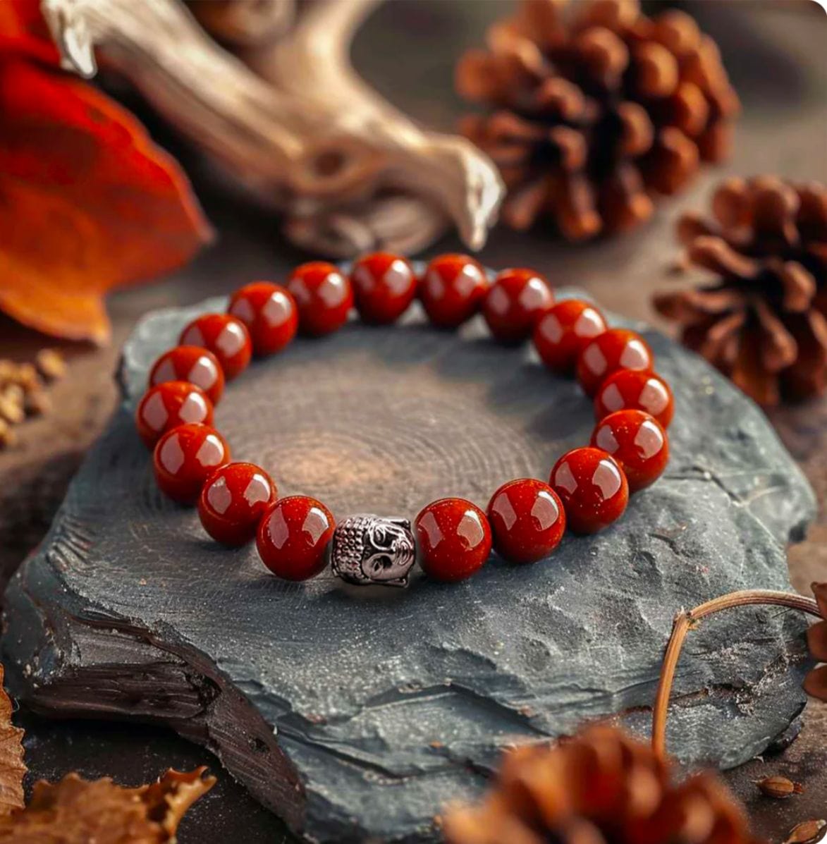 Energizing Red Jasper Beaded Bracelet for Grounding, Stamina, and Courage