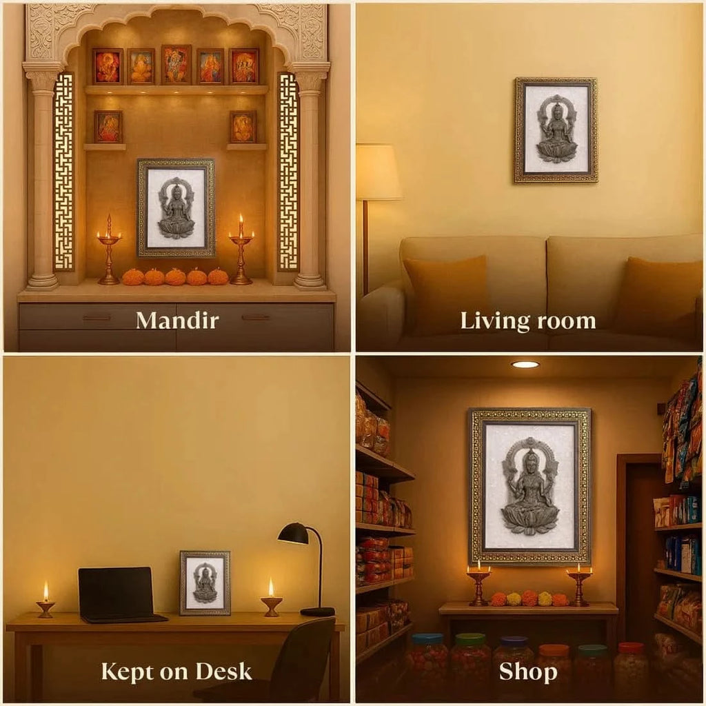 Pyrite Lakshmi Ji on Selenite Frame