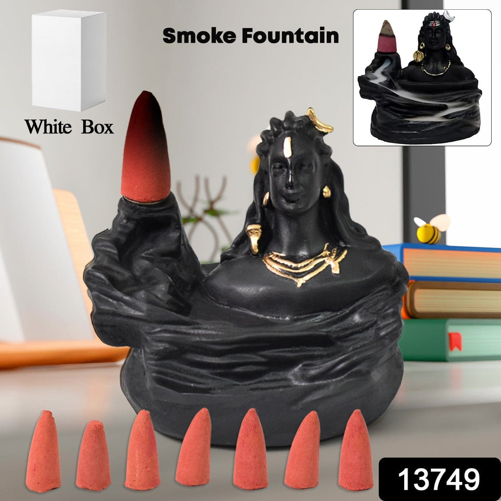 Mystical Adiyogi Shiva Backflow Incense Burner: Peaceful Waterfall Smoke Fountain Decor